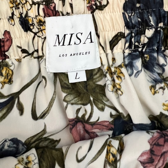 MISA Los Angeles Floral Off-Shoulder Mini Dress size large flutter bell sleeve - Picture 3 of 6